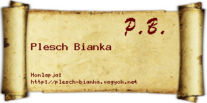 Plesch Bianka névjegykártya